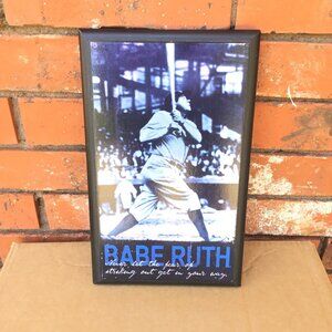 Babe Ruth Inspirational Wall Art Plaque With Quote & Vintage Baseball Design